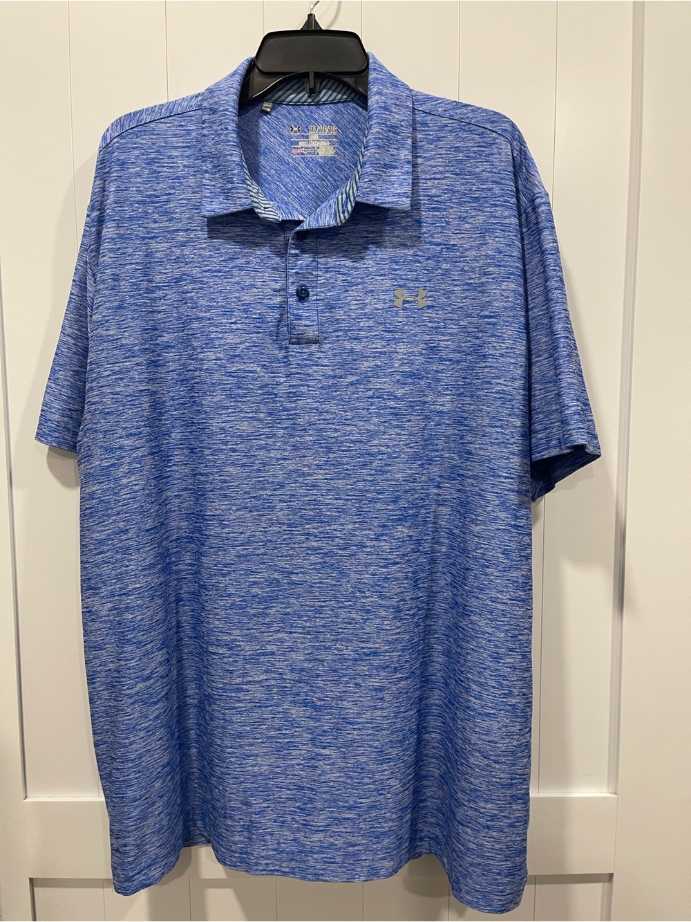 Under Armour Men’s Heathered Royal Blue Polo Dri fit big men’s xxl 2xl